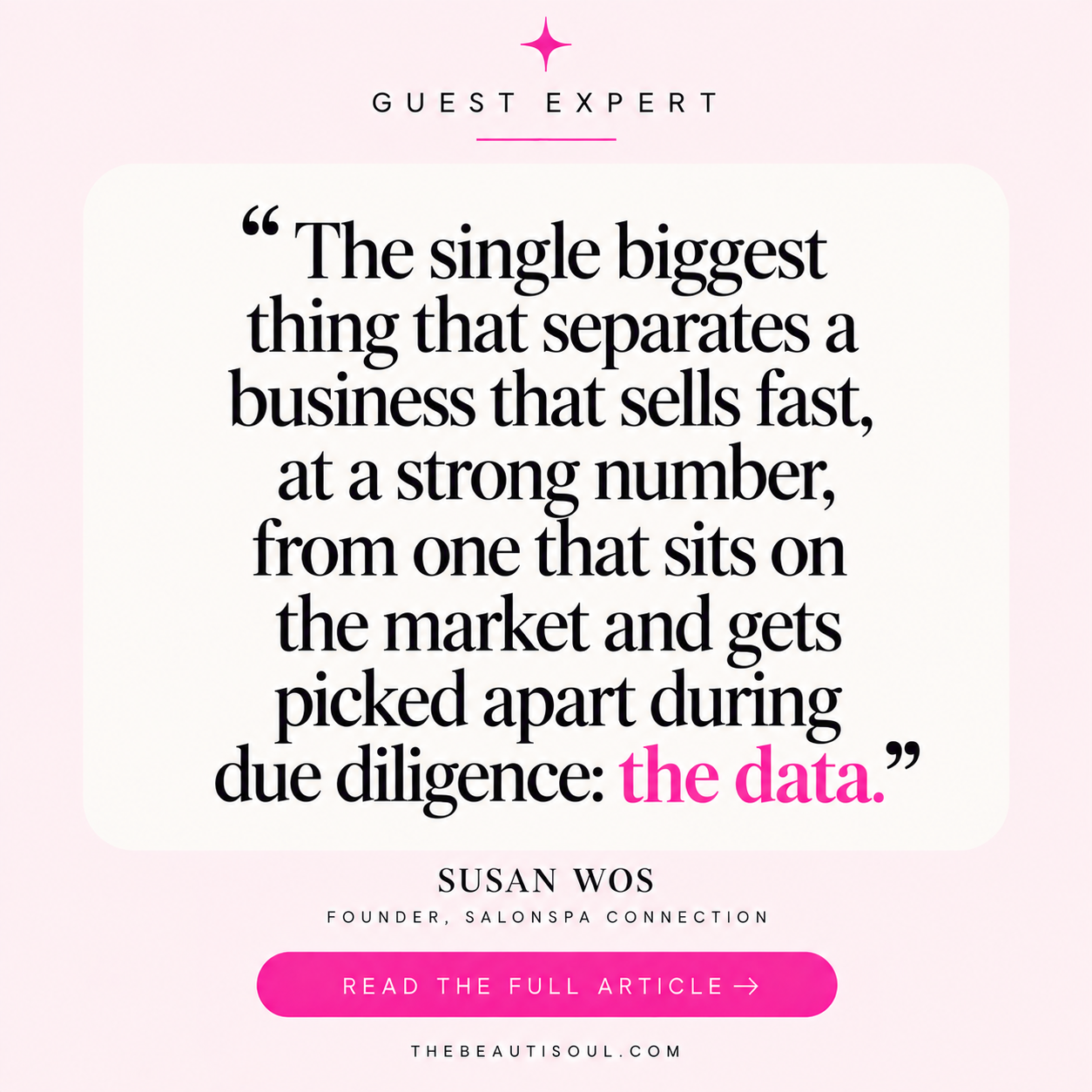 Revenue and data when selling a salon